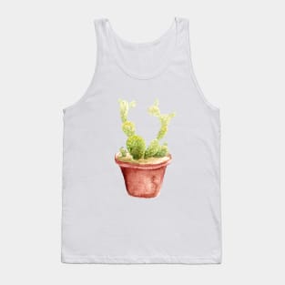 Opuntia cactus. watercolor Tank Top